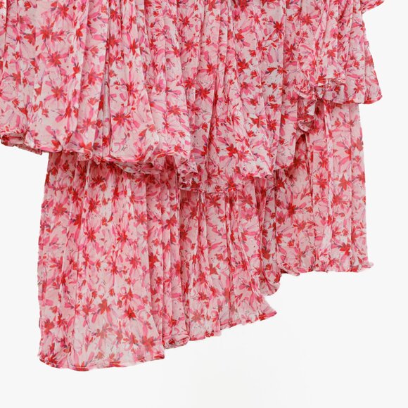 Amur Portia Pink Floral Pleated Tiered One-Shoulder Top - Picture 7 of 9